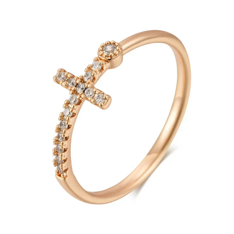 Rose Goldener Kreuz Ring