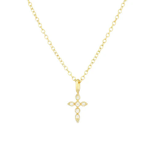 Kleine Goldene Schimmernde Kreuzkette
