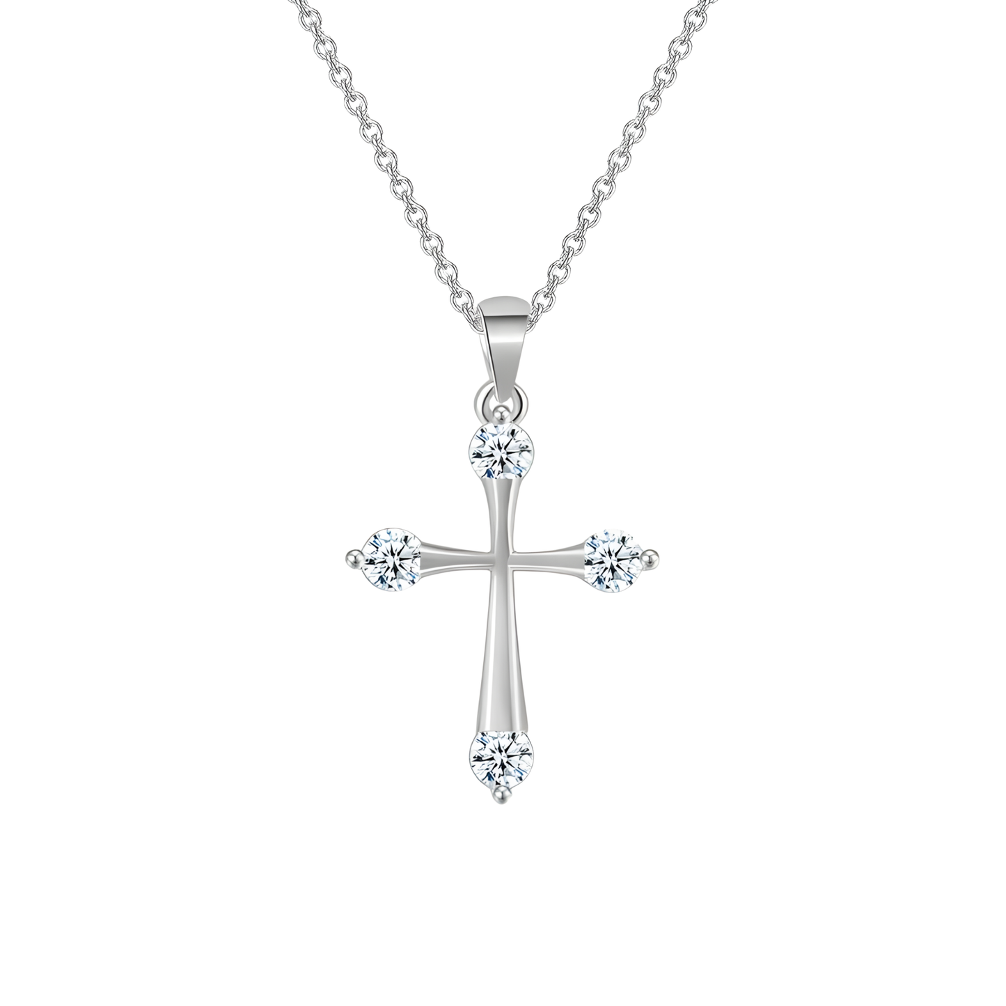 Elegante Silberne Kreuzkette